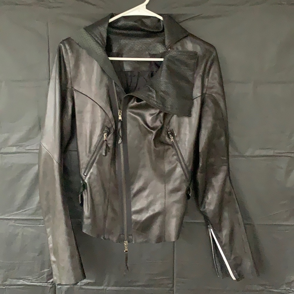 Women’s black leather jacket